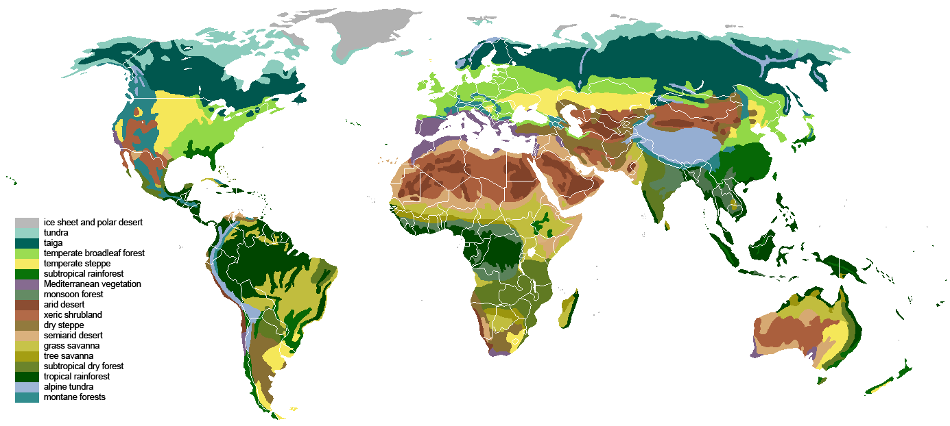 biosphere biomes regional map 2019