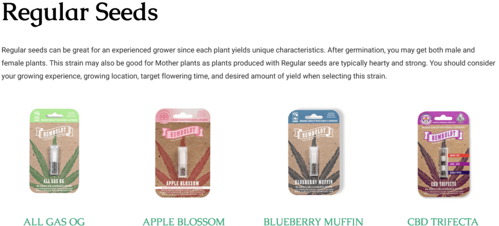 All Gas OG | Apple Blossom | Blueberry Muffin | CBD Trifecta | Regular Photoperiod Cannabis Seeds by Humboldt Seed Company